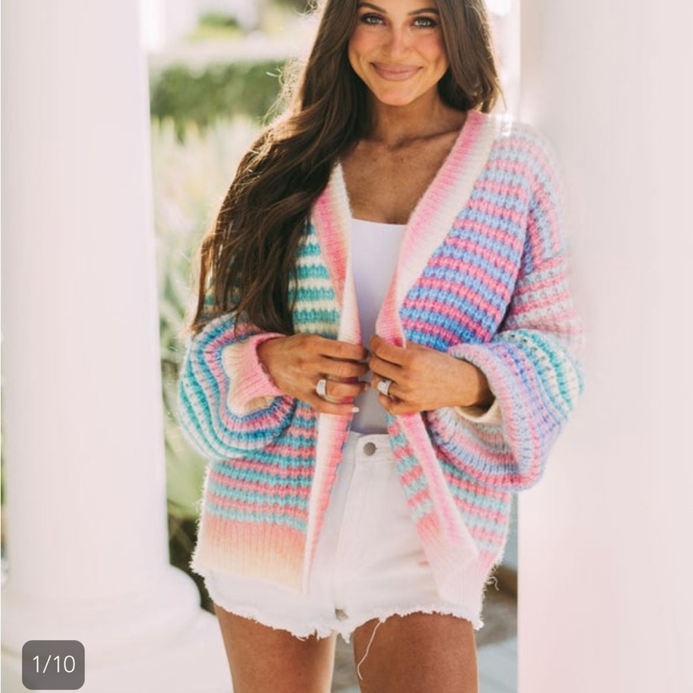 Rainbow Pastel Cardigan These Three Boutique